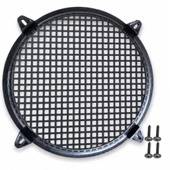 Tela Proteção Plástica Alto Falante Subwoofer 12 Polegadas Com Garra e Parafusos