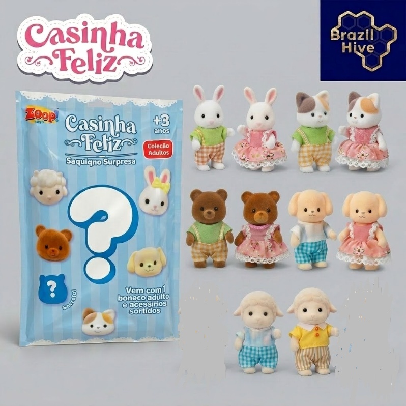 Casinha Feliz Saquinho Surpresa Bonequinho Adulto  com Acessório Sortido - Zoop Toys