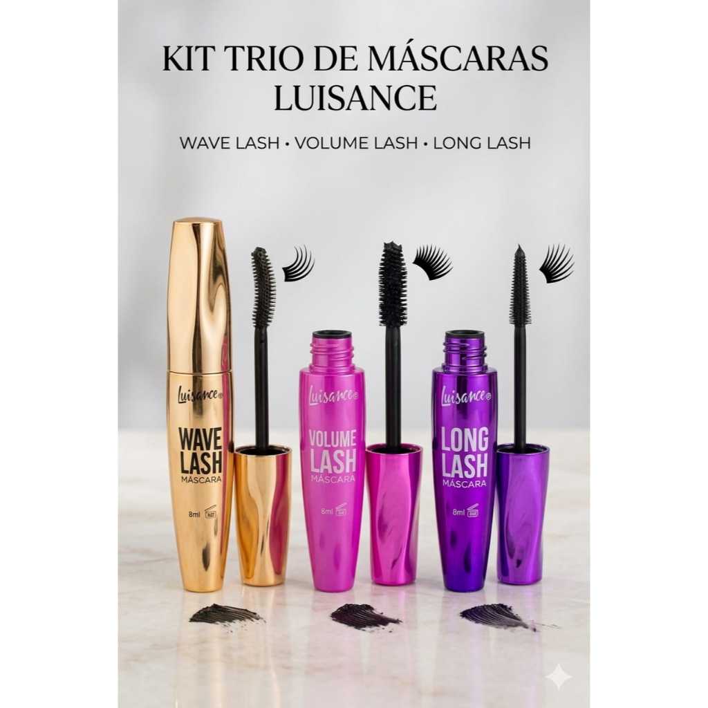 LUISANCE - KIT TRIO DE MASCARAS DE CÍLIOS LUISANCE - WAVE LASH, LONG LASH, VOLUME LASH