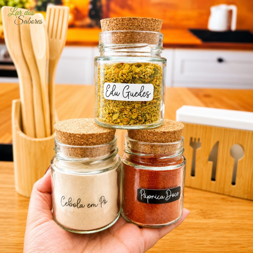 Kit Completo 64 Etiquetas de Temperos E Condimentos Etiquetas para Potes de Cozinha à Prova d’Água
