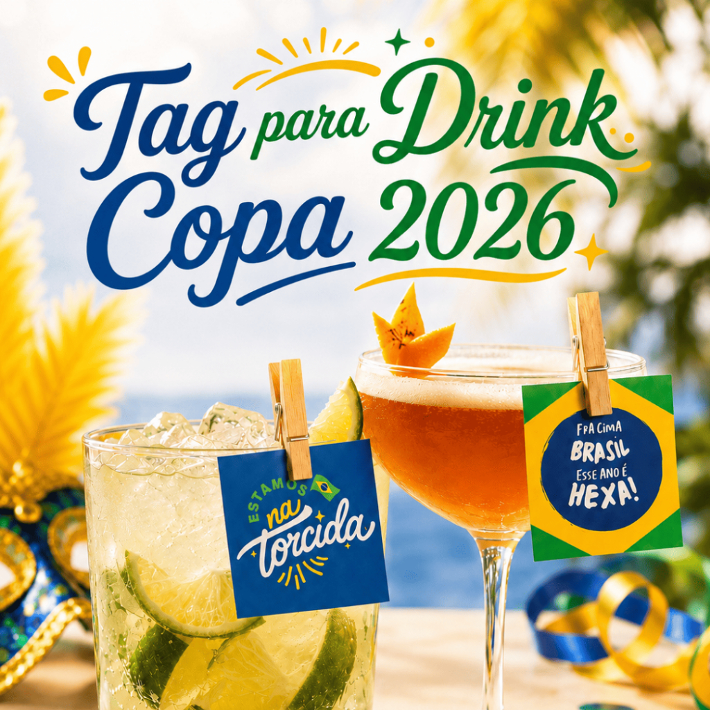 Tag para Drink Copa do Mundo - Futebol Decoração Festa