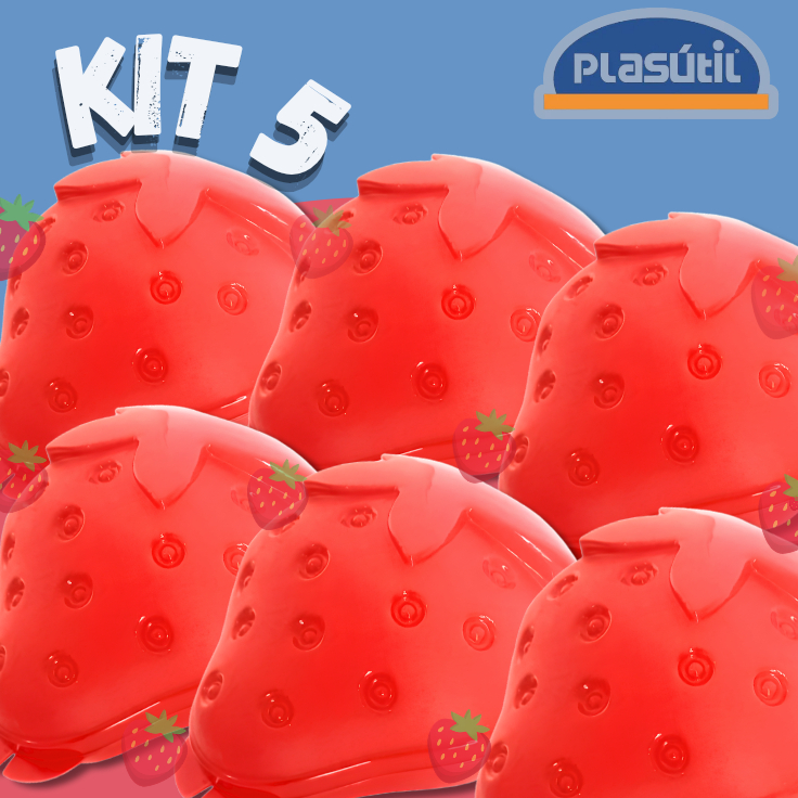 Kit especial com 5 potes porta morangos - Qualidade Plasútil