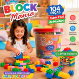 Balde de blocos de montar com 104 peças