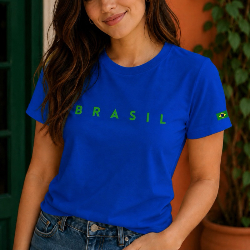 Camisa Camiseta Unissex Brasil Copa Do Mundo Bandeira Do Brasil 100% Algodão Leve E Macia