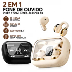 Fone de Ouvido Bluetooth 5.4 Sem Fio TWS Quatro Fones Display LED Redução Ruído Esportivo Pronta Entrega
