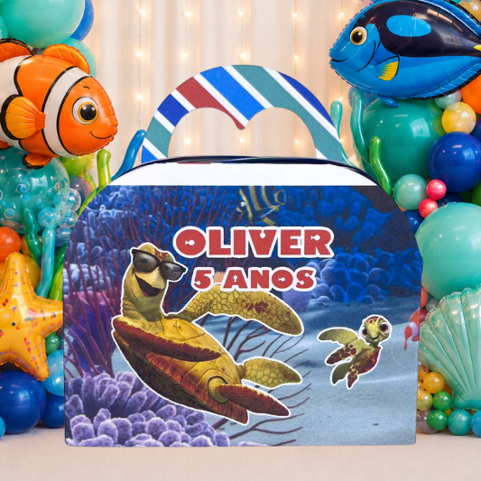 KIT Caixas Maleta Personalizada PROCURANDO NEMO PROCURANDO DORY - Lembrancinhas para Festa MONTADO