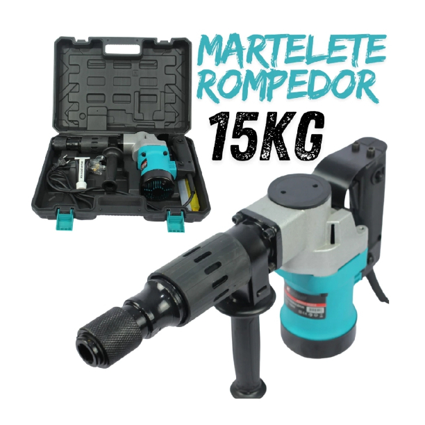 MARTELETE ROMPEDOR DEMOLIDOR 15kg SDS 2600w PROFISSIONAL