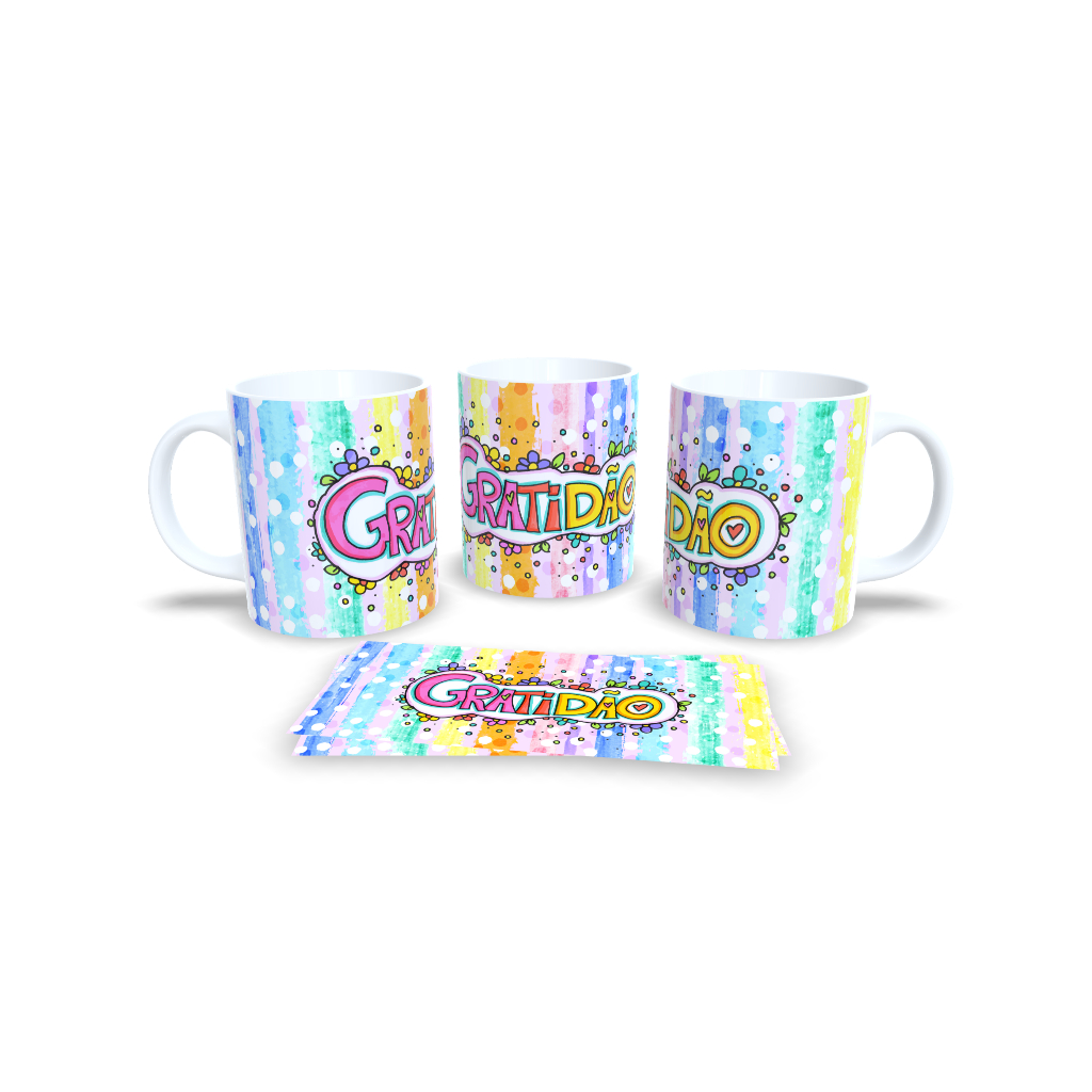 Caneca Sublimação Motivacional, Bem estar, Religioso, Motivação + Chaveiro efeito Tricô - CM2 - Sara Presentes