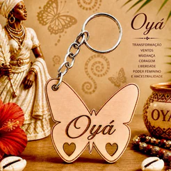 Kit chaveiro BORBOLETA OYÁ MDF, para festa, orixás, lembrancinhas, decoração
