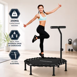 Jump Profissional Cama Elástica 112cm Trampolim Fitness até 250kg para Academia e Uso Doméstico