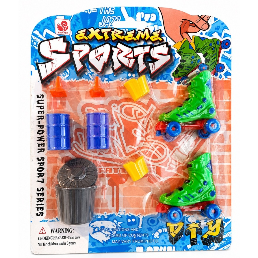 Patins de Dedo Infantil Kit com 2 Mini Patins + Acessórios Brinquedo Radical Divertido