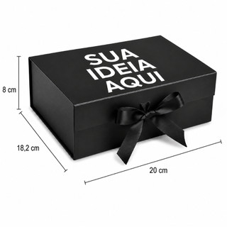 Caixa De Presente Magnética Personalizada 20x18,2x8 Premium Rígida com imã e Fita de Cetim
