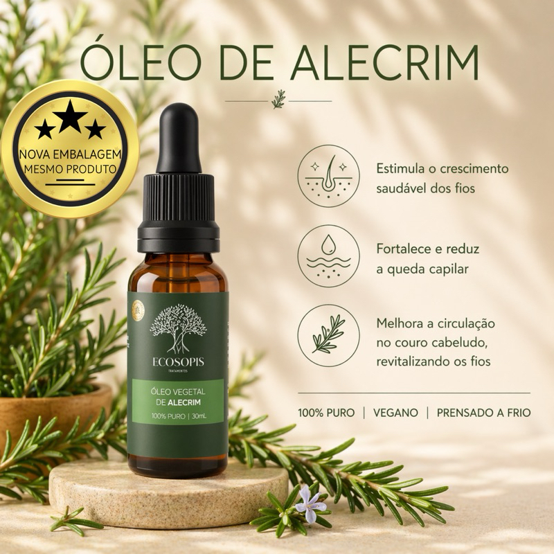 Oleo Vegetal de Alecrim 100% Puro