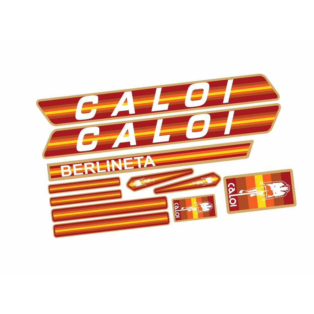Kit Adesivos Bicicleta Caloi Berlineta 1982 Laranja