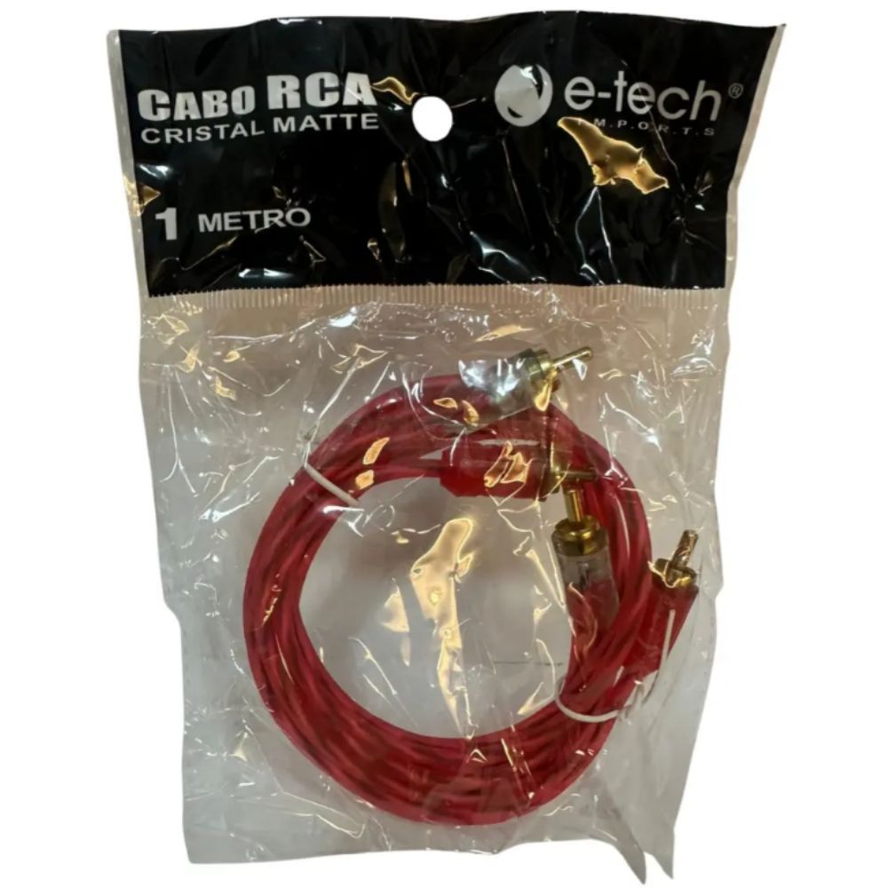 Cabo RCA Cristal Matte 1 Metro E-tech Universal Áudio