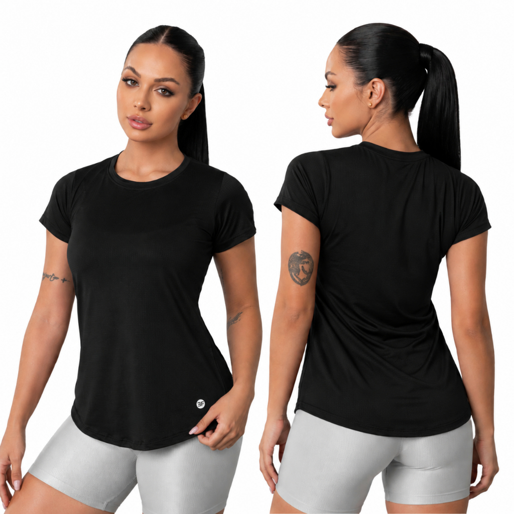 Camiseta Feminina Dry Fit Confortavel Anti Odor Academia Musculação Treino Esportes