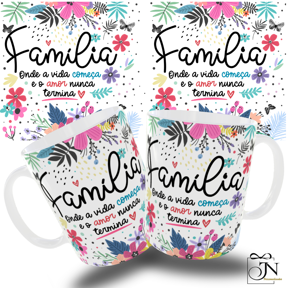 Caneca Família Personalizada com Nome Foto Frase Presente para TIO, TIA, IRMÃ, PAI, MÃE,AVÓ, AVÔ Mimo