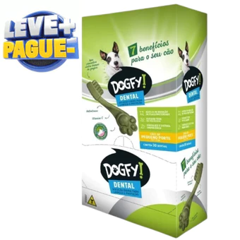 Caixa 30 un. Petisco Pet Dental DogFy Escovação Limpeza Tártaro Dentes Cachorro Original
