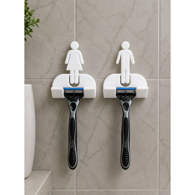 Suporte para lâmina de barbear com fita dupla face organizador de banheiro barbeador masculino feminino