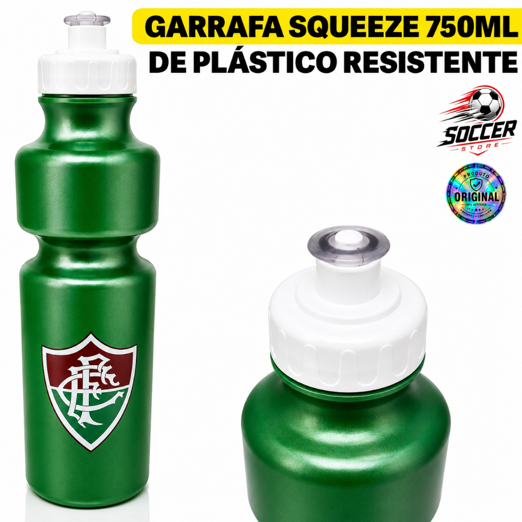Squeeze Garrafa Fluminense Plástico Esportivo 750ml Presente Água Gelada Time Futebol Clube