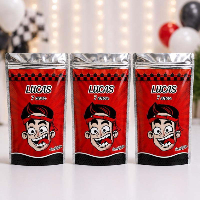 Saquinho Metalizado Ziplock ENALDINHO Personalizado /Lembrancinha de Festa /Aniversário