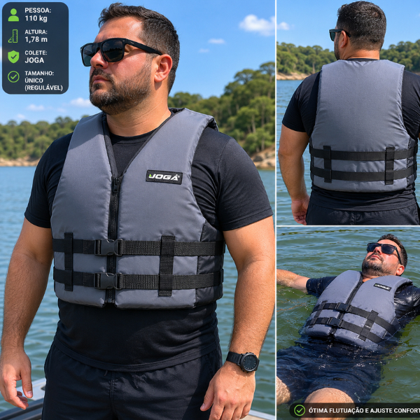 Colete Salva Vidas Adulto Wave Jogá Suporta 110Kg Flutuação Aquático Nadar Boiar Pesca Várias Cores