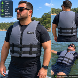 Colete Salva Vidas Adulto Wave Jogá Suporta 110Kg Flutuação Aquático Nadar Boiar Pesca Várias Cores