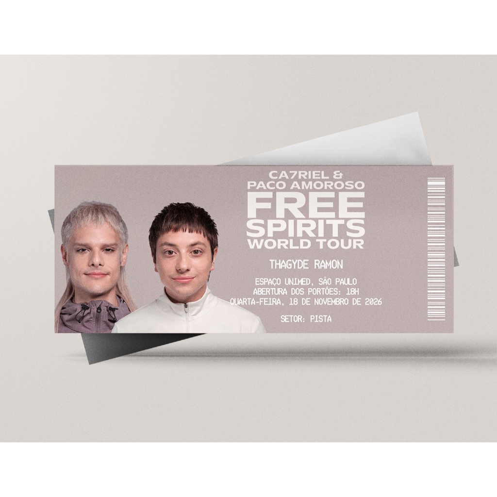 Ingresso Holográfico Personalizado Ca7riel & Paco Amoroso - Free Spirits World Tour