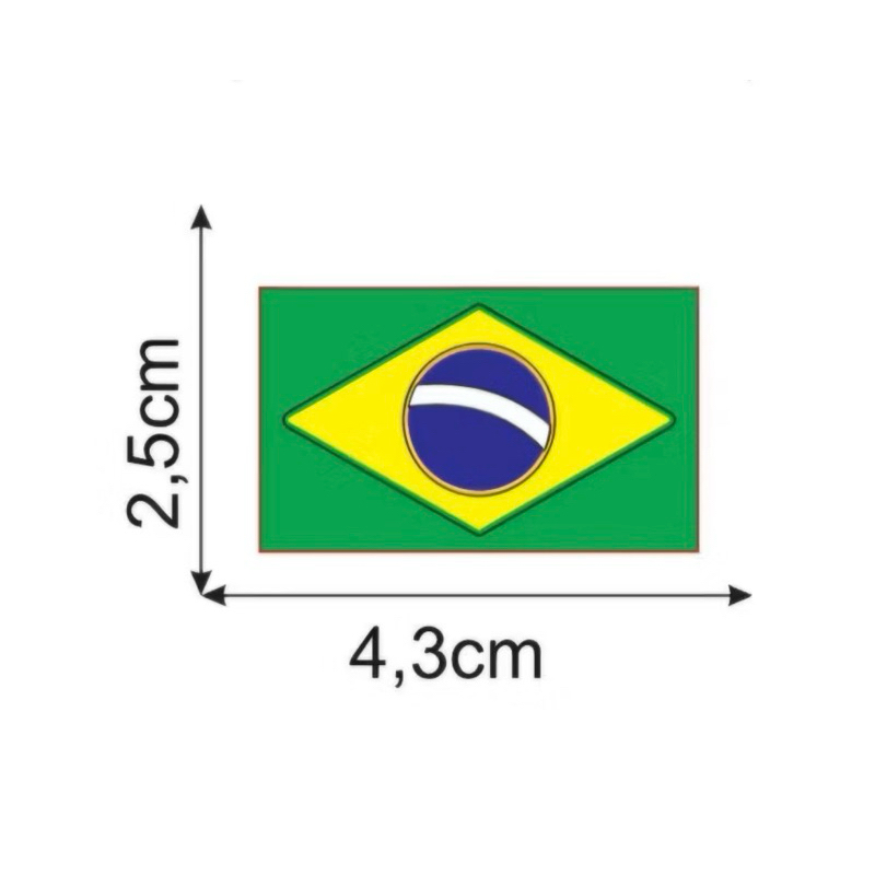 Detalhes do Aplique Emborrachado Kit 10 Unidades Bandeira Brasil Copa Verde, Azul e Amarelo para Laços, Tiaras, Sapatos e Artesanato