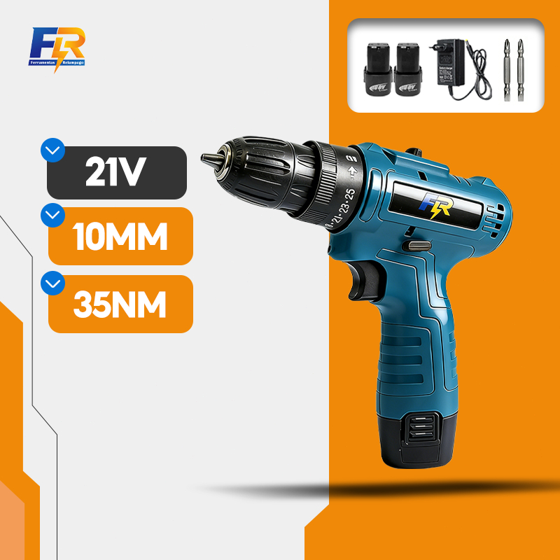 Parafusadeira Furadeira Sem Fio 12V 3/8" 2 Baterias, 2 Velocidades e Acessórios