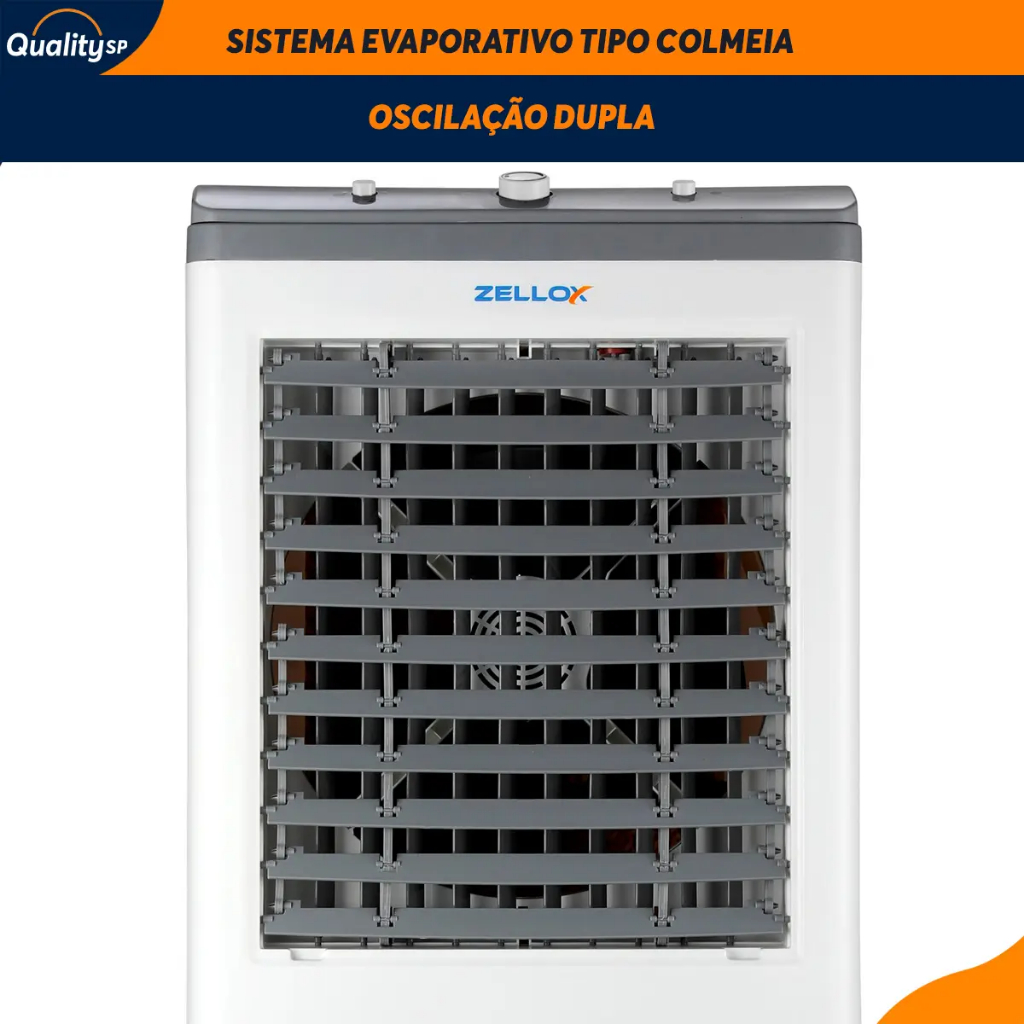Climatizador Portátil Zellox Zlx-60 127v 180w Umidificador Branco E Cinza — imagem 2 de 2