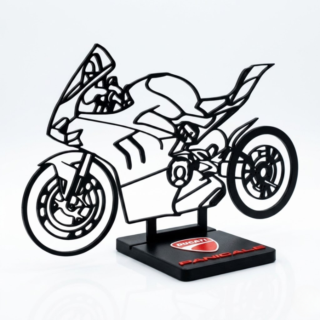 Silhueta Moto Ducati Panigale Decorativa Impressão 3D