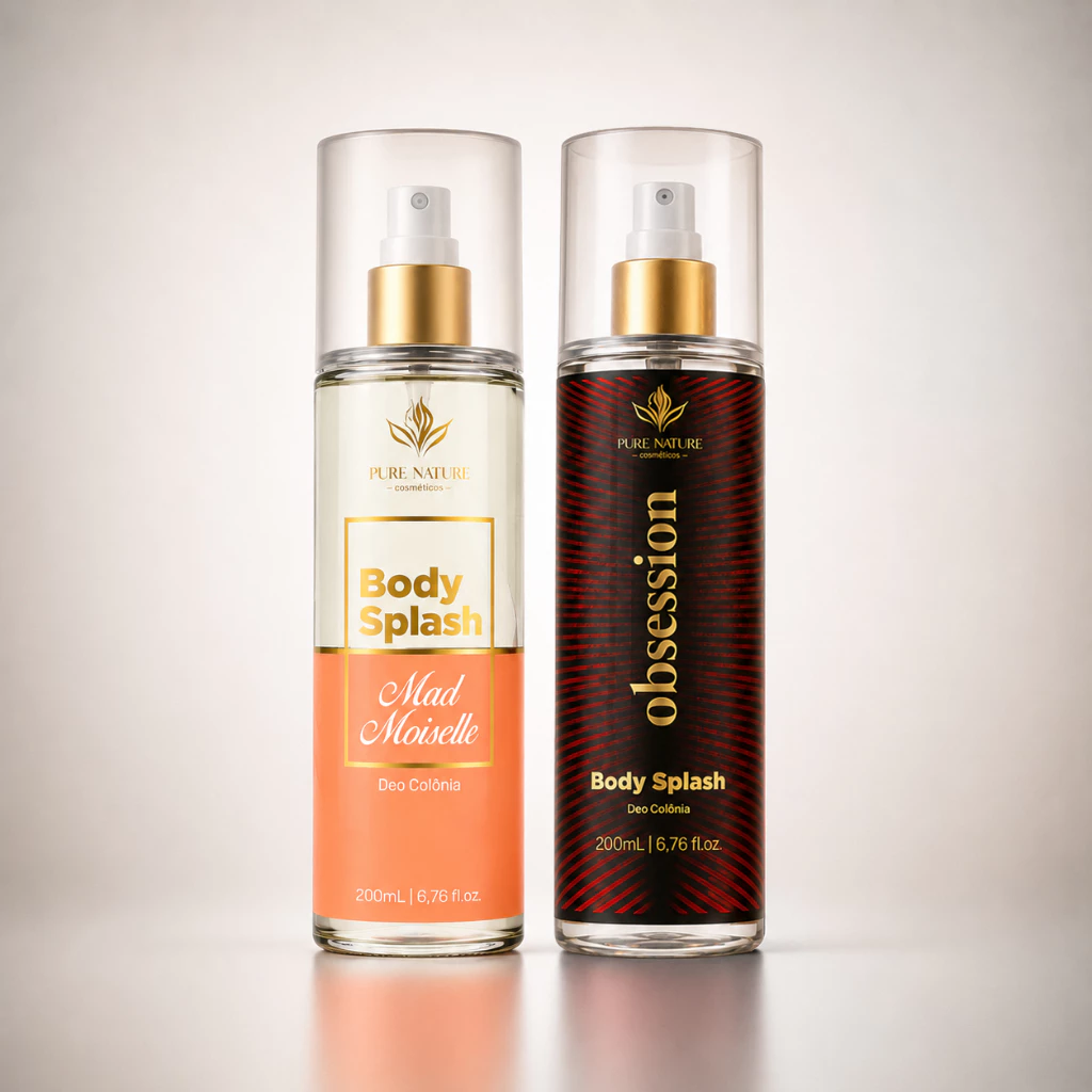 Kit 2 Body Splash Femininos 200ml cada Longa Duração Fragrâncias Leves e Marcantes Pure Nature — imagem 1