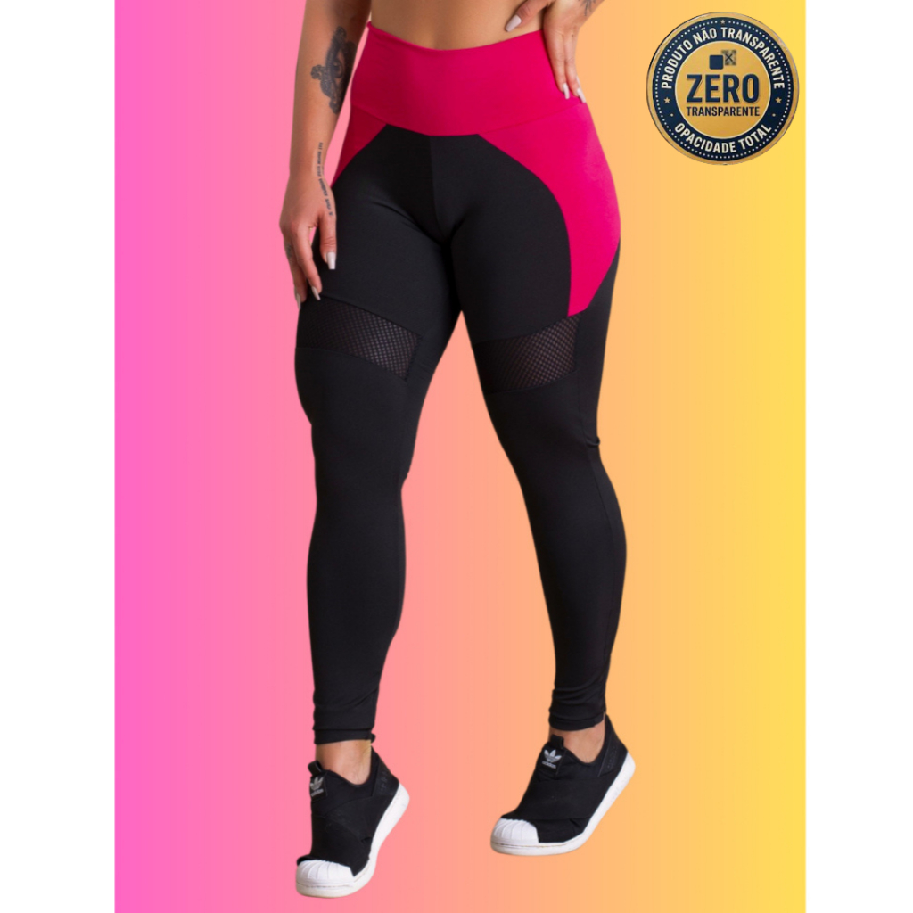 Calça Legging Fitness Cintura Alta Feminina Com Recorte Cintura Academia Treino RIQ Modas