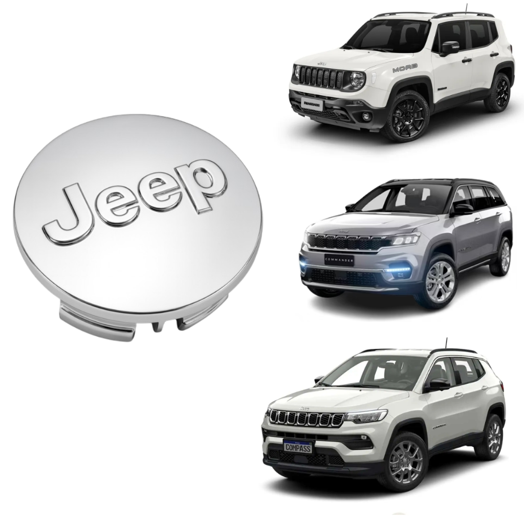 Calotinha Meio Tampa Roda Jeep Renegade Compass Cromado