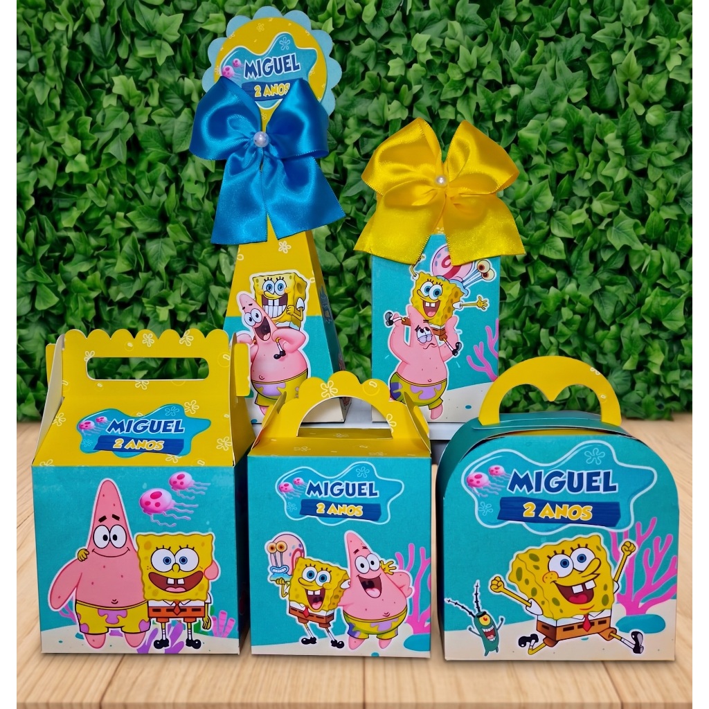 Caixinhas Personalizadas para festa infantil - BOB ESPONJA | Lembrancinhas para festa infantil