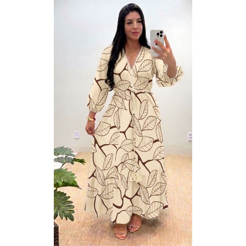 VESTIDO LONGO FEMININO NOVOS ESTAMPADOS Tecido duna e crepinho  não amassa , tamanho M-G-GG-G1