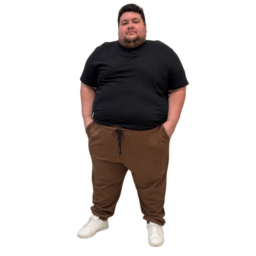Calça Moletom Plus Size Gangster Tam G3 Flanelada Masculina Jogger Inverno conforto dia dia trabalho