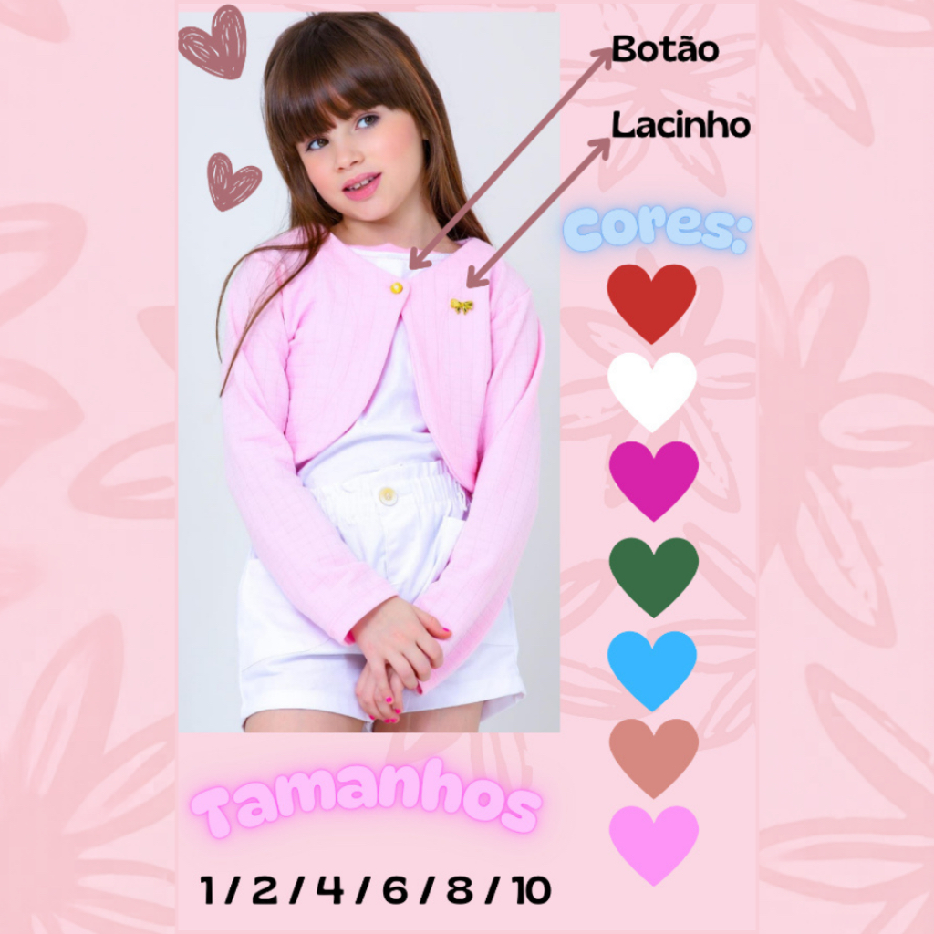 Bolero Infantil Lindo Festa Casaco Inverno Casual Longa Blusinha Casamento Casaquinho
