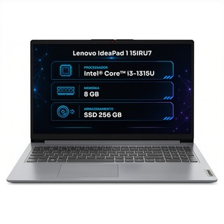 Notebook Lenovo IdeaPad 1 15IRU7 Intel Core i3-1315U 8GB 256GB SSD Windows 11 15.6" - 83QJ0001BO Cloud Grey