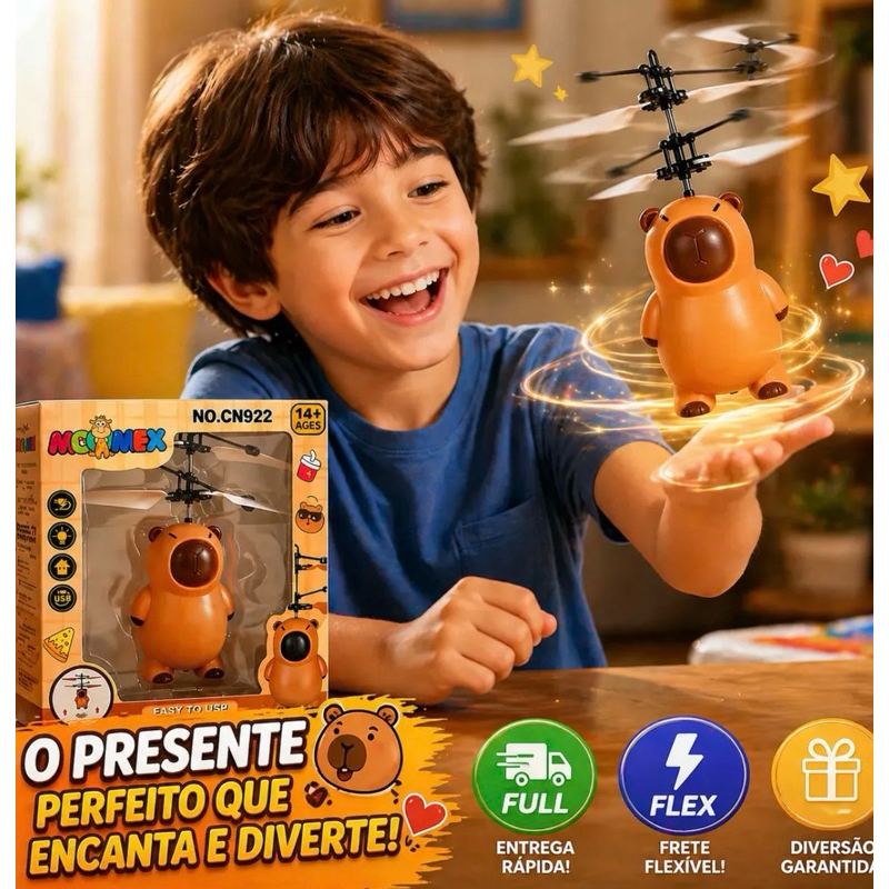 Brinquedo Infantil Capivara Voadora Helicóptero presente - Drone