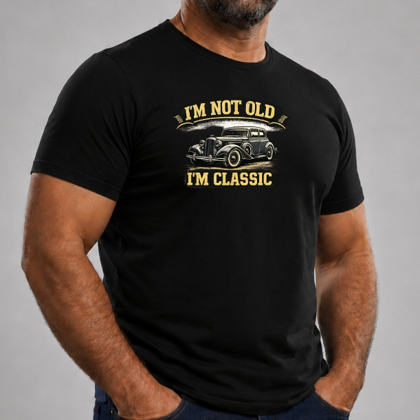 Camiseta Masculina Carro Antigo Estampada Classic Casual Algodão Manga Curta Retrô Carro Clássico Vintage Streetwear