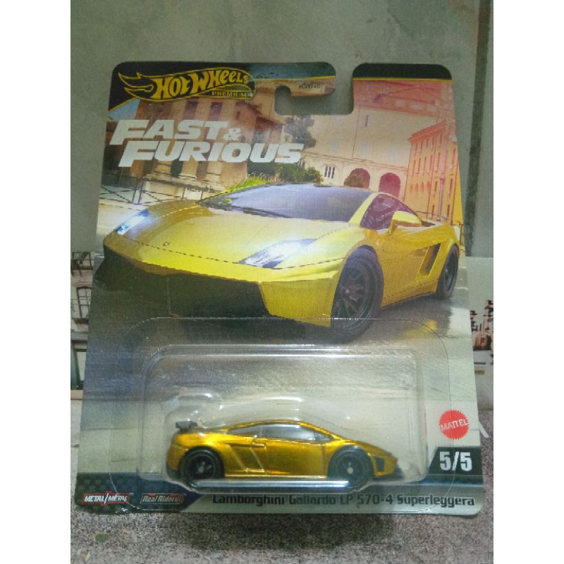 carrinho hot wheels Lamborghini Gallardo LP 570 fast and furious premium (rodas com pneus de borracha)
