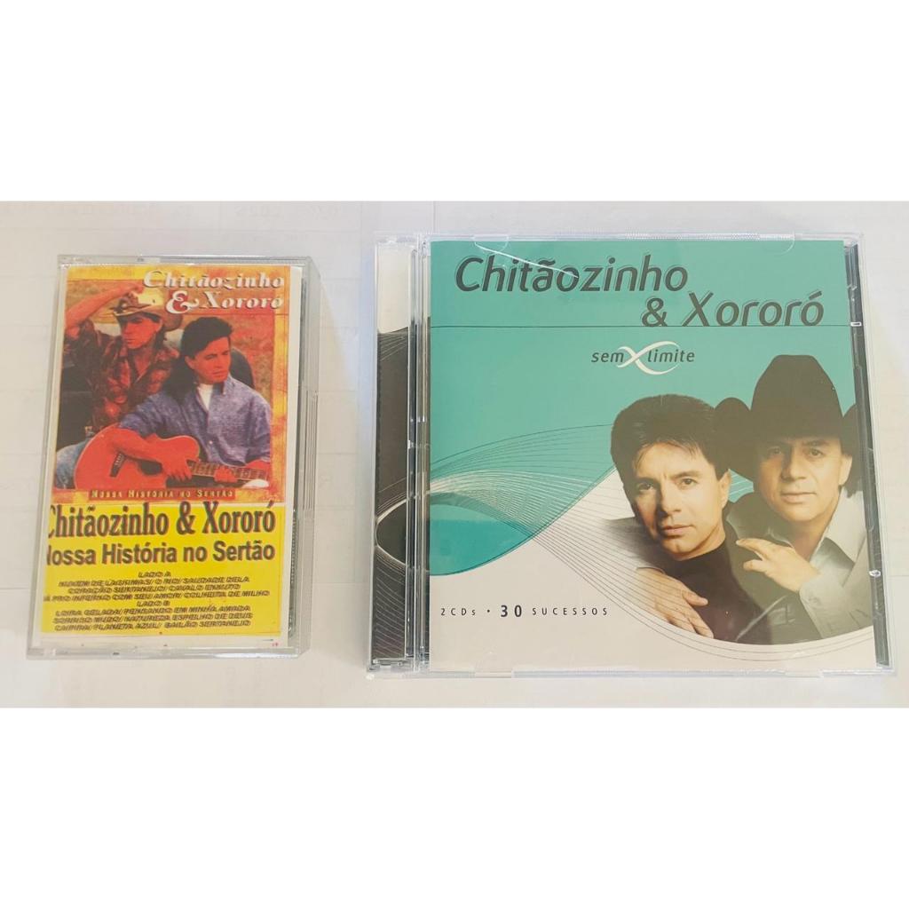 Chitãozinho & Xororó CD Duplo + Fita Cassete Original Lote Colecionador Sertanejo