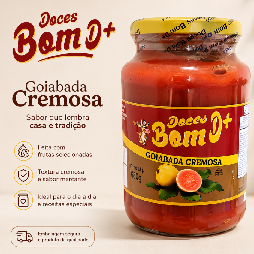 Doce De Goiabada Cascão Cremosa Mineira Premium Bom D+ Pote 660g