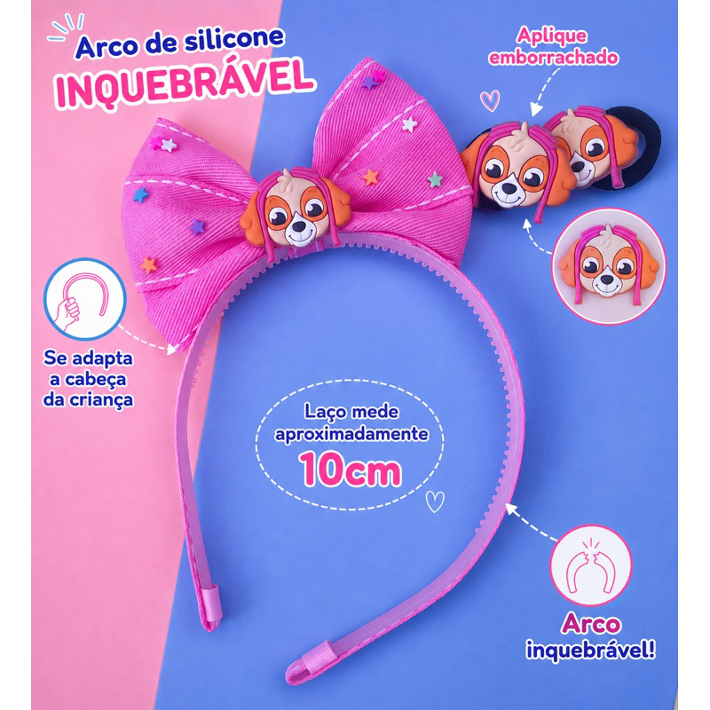 Tiara Infantil Skye Patrulha canina menina Laço Xuxinha Arco Acessório de cabelo