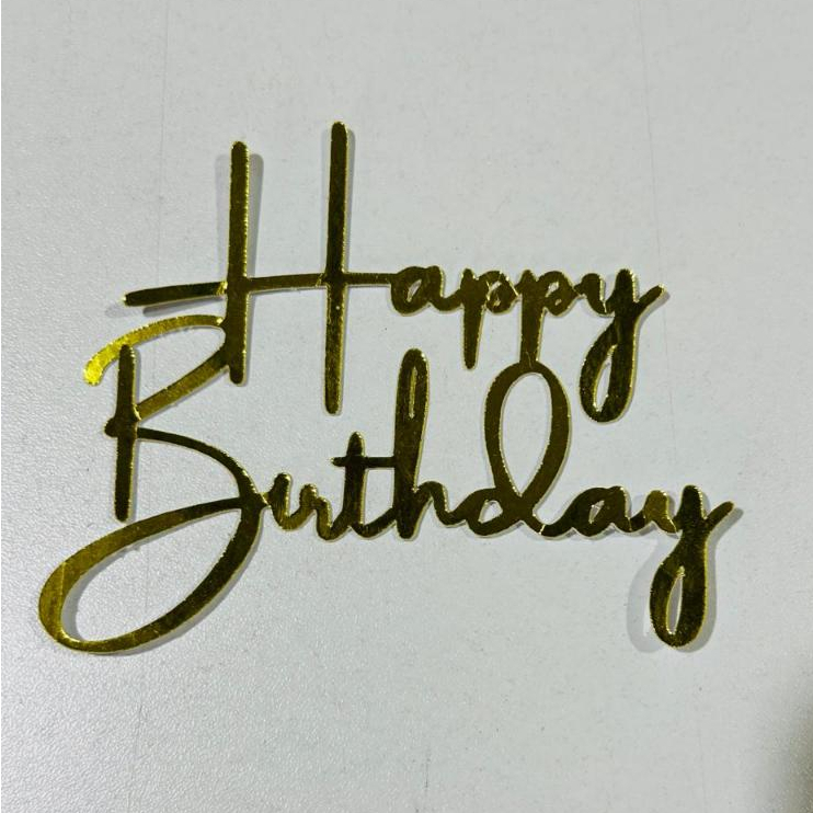Kit 10 Topo de Bolo Happy Birthday Papel Laminado Decorativo Para Aniversario