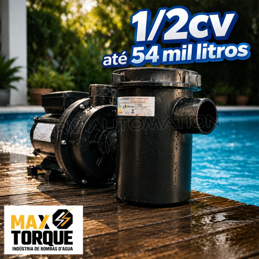 Motobomba Bomba de Piscina Maxtorque 1/2 Cv Mono Com Pré Filtro 127v 220v