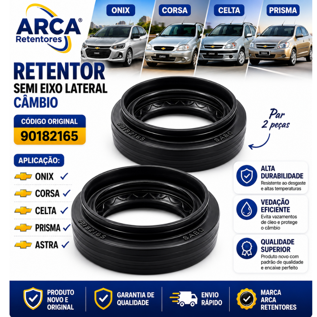 Retentor Saida Lateral Câmbio - Tulipa  GM Corsa Celta Onix Prisma Astra - 90182165