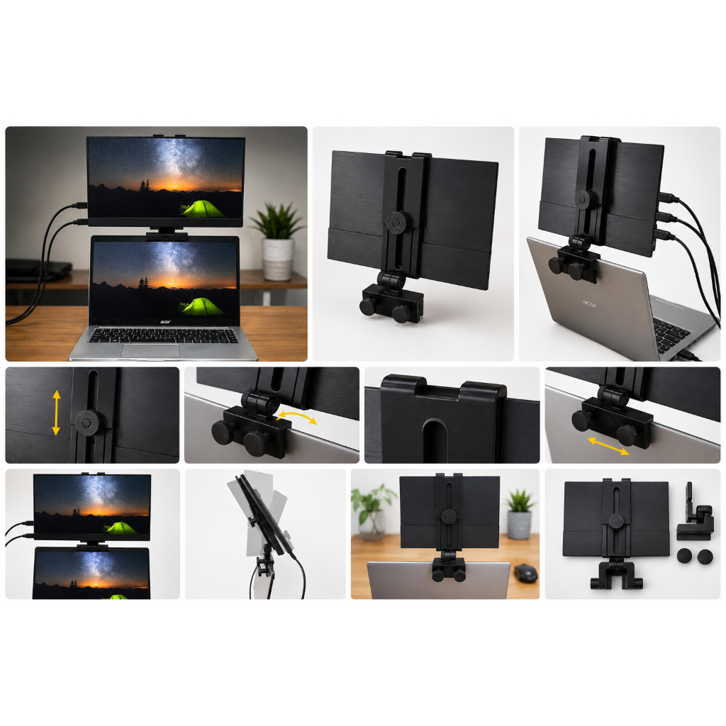 Suporte Segunda Tela P/ Notebook Monitor Portátil Ajustável Home Office Organizador